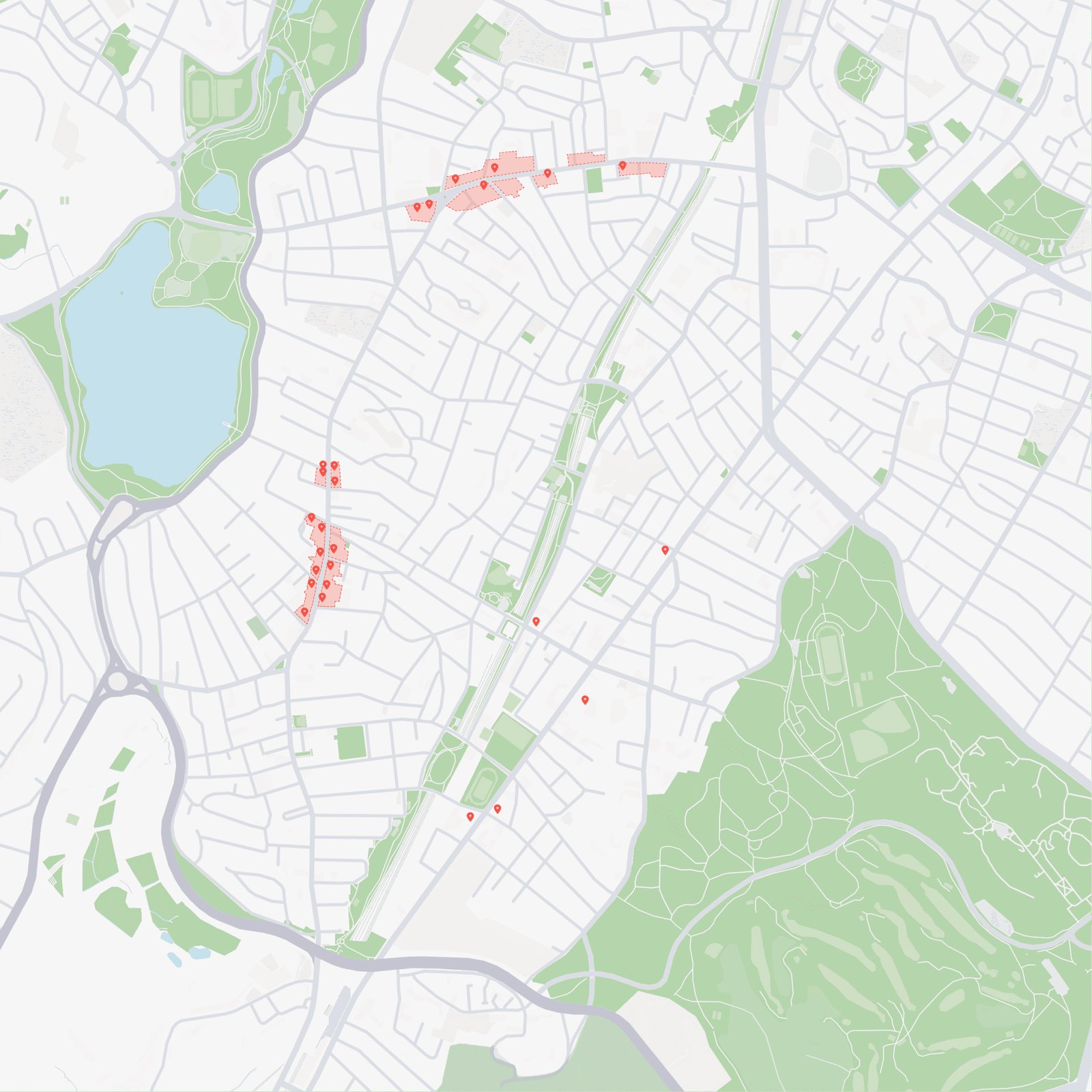 Placement map 1: Where the businesses are