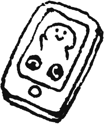 Phone showing a video call